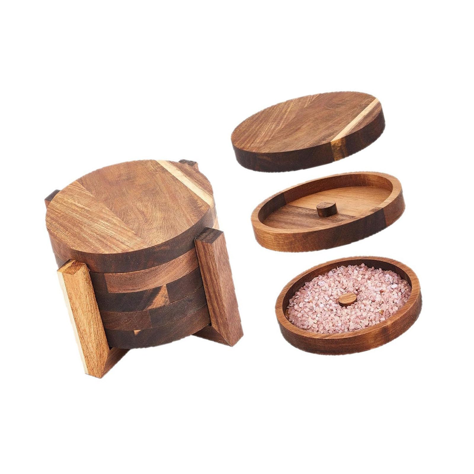 Cocktailgarnitur Set aus Holz, einzelne Bereiche faltbar, B