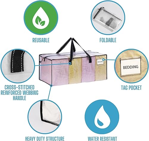 Vista 14 de VENO Paquete de 6 bolsas de mudanza extra grandes para mudanza universitaria, bolsas de almacenamiento resistentes, cajas de embalaje y suministros