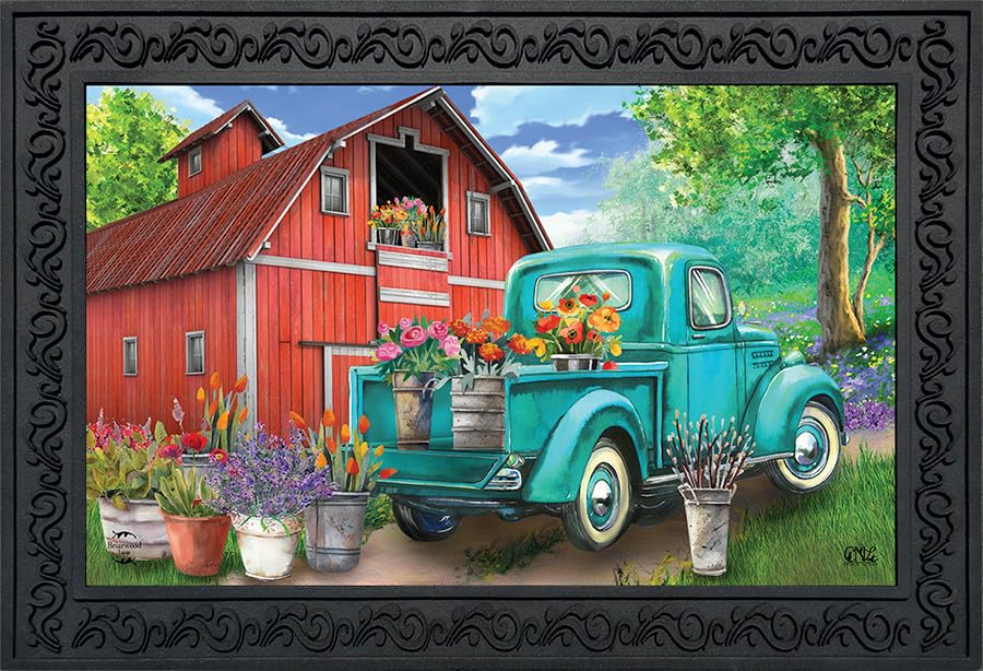 Briarwood Lane Doormat 30x18 Indoor Outdoor Farm in Spring for Spring Doormat