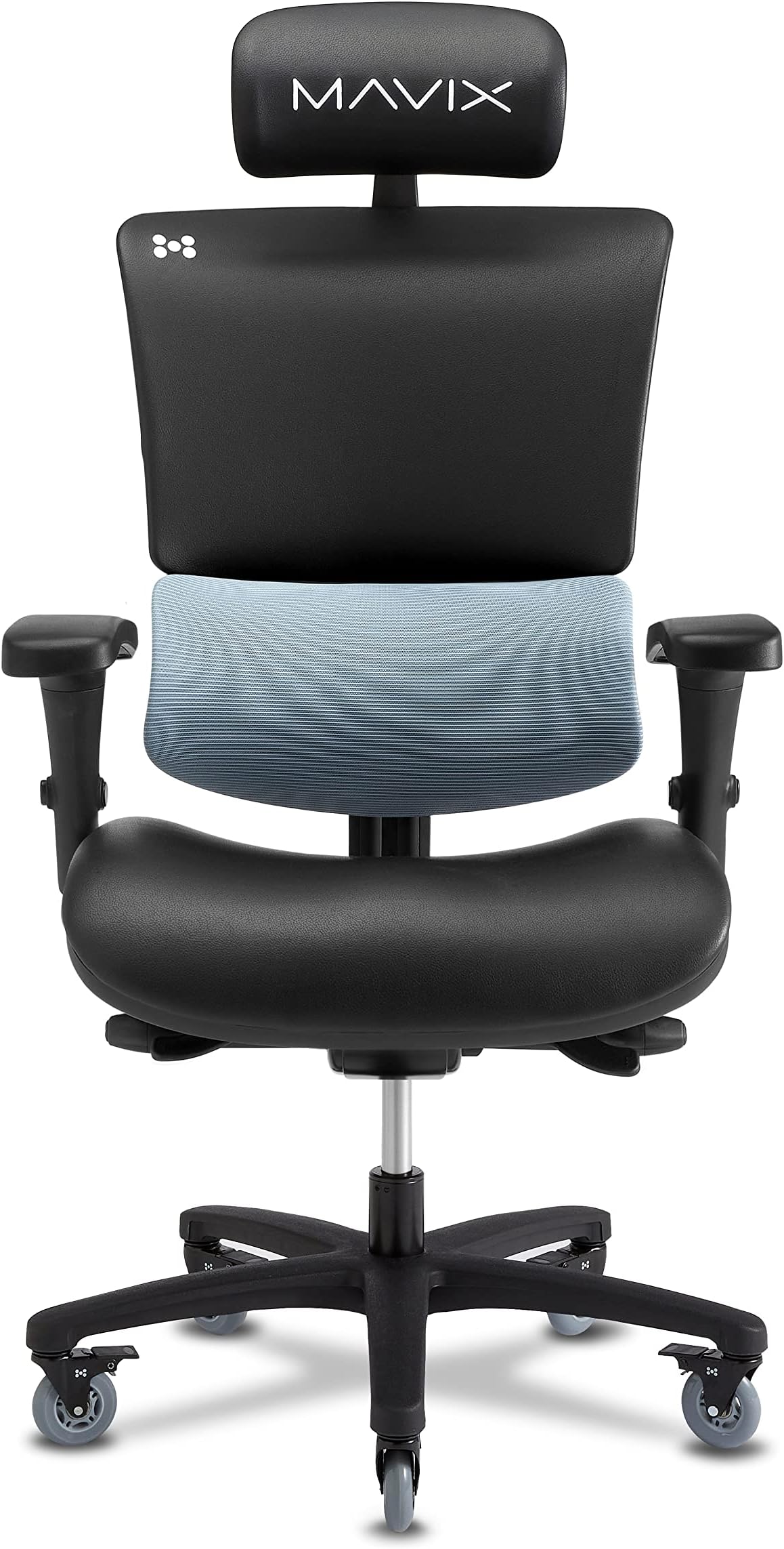 MAVIX M9 Gaming Chair, Dynamic Variable Lumbar & Cool Comfort Seating - Ergonomic Swivel Chair/Height Adjustable/Headrest/Perfect for Gaming or Office (Black/Glacier)