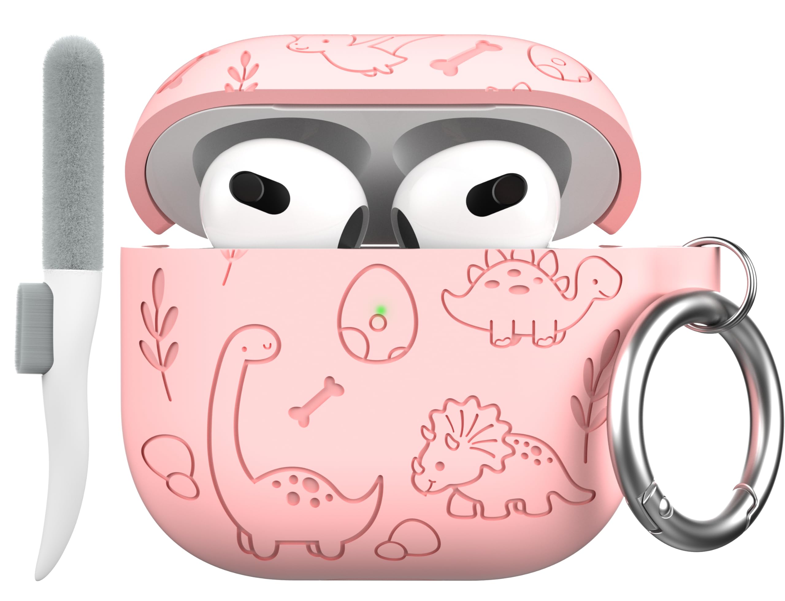 Maxjoy for AirPods 4 Case, Engraved Silicone Cute AirPod 4 Case for Women Men Protective iPod 4 Cover with Keychain Cleaning Kit for AirPod 4th