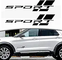 Adesivo esportivo com logotipo, 2 peças de adesivos esportivos adequados para todos os acessórios externos de carros (preto fosco)