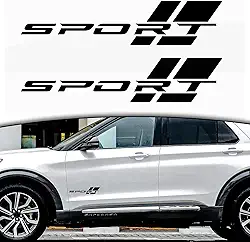 Adesivo esportivo com logotipo, 2 peças de adesivos esportivos adequados para todos os acessórios externos de carros (preto fosco)