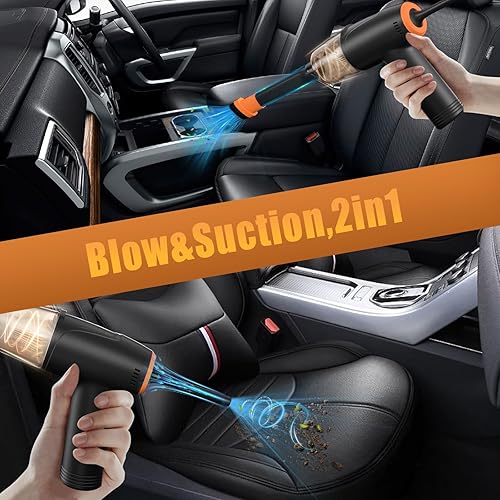 Miniatura 2 de Aspiradora de mano inalámbrica para automóvil, aspiradora de 9000 Pa y plumero de aire, mini aspiradora portátil inalámbrica con batería de 6000