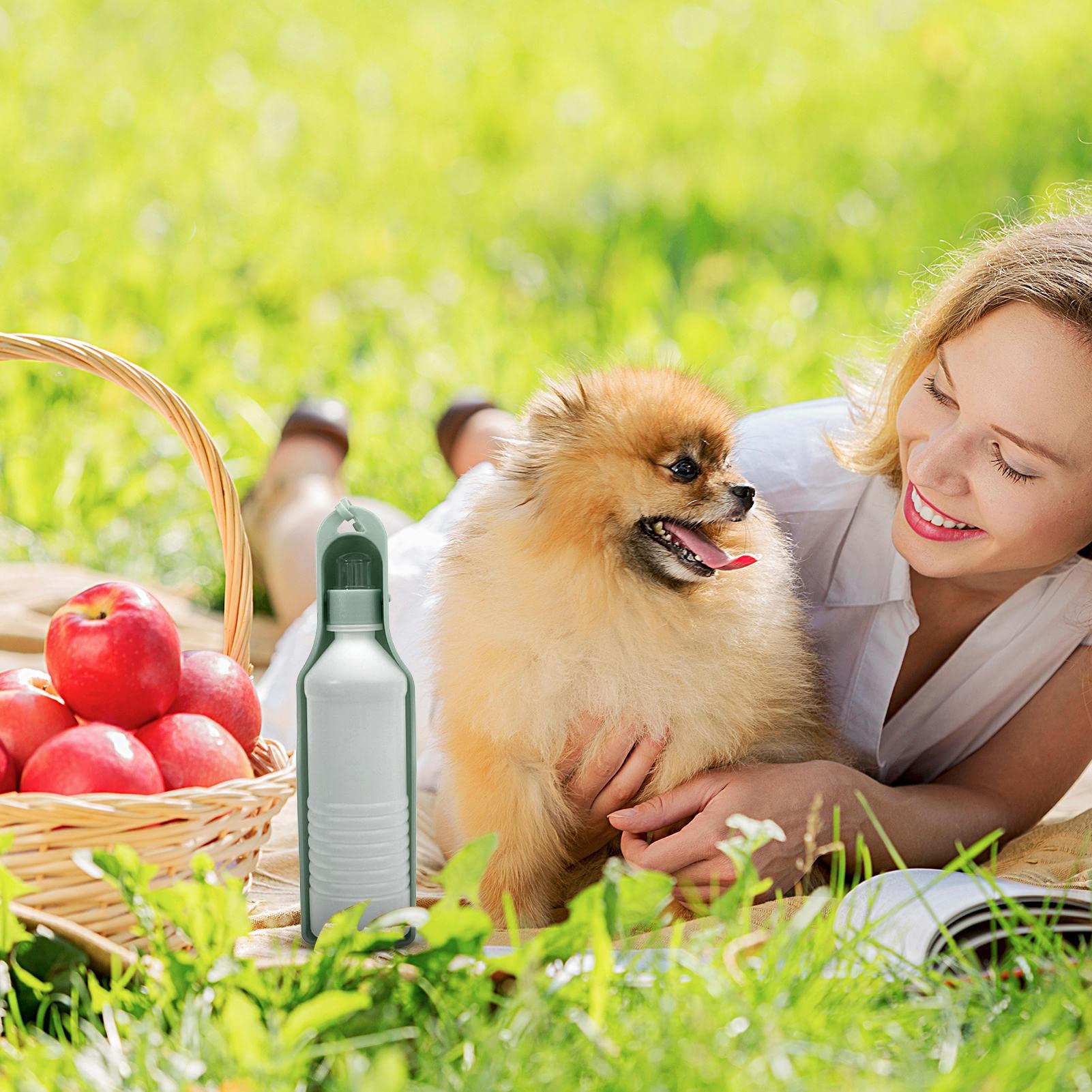 pologmase Botella de agua portátil para mascotas | Botella de agua portátil para perros, bebedero plegable para mascotas al aire libre, recipiente de agua de viaje, botella de agua para perros,