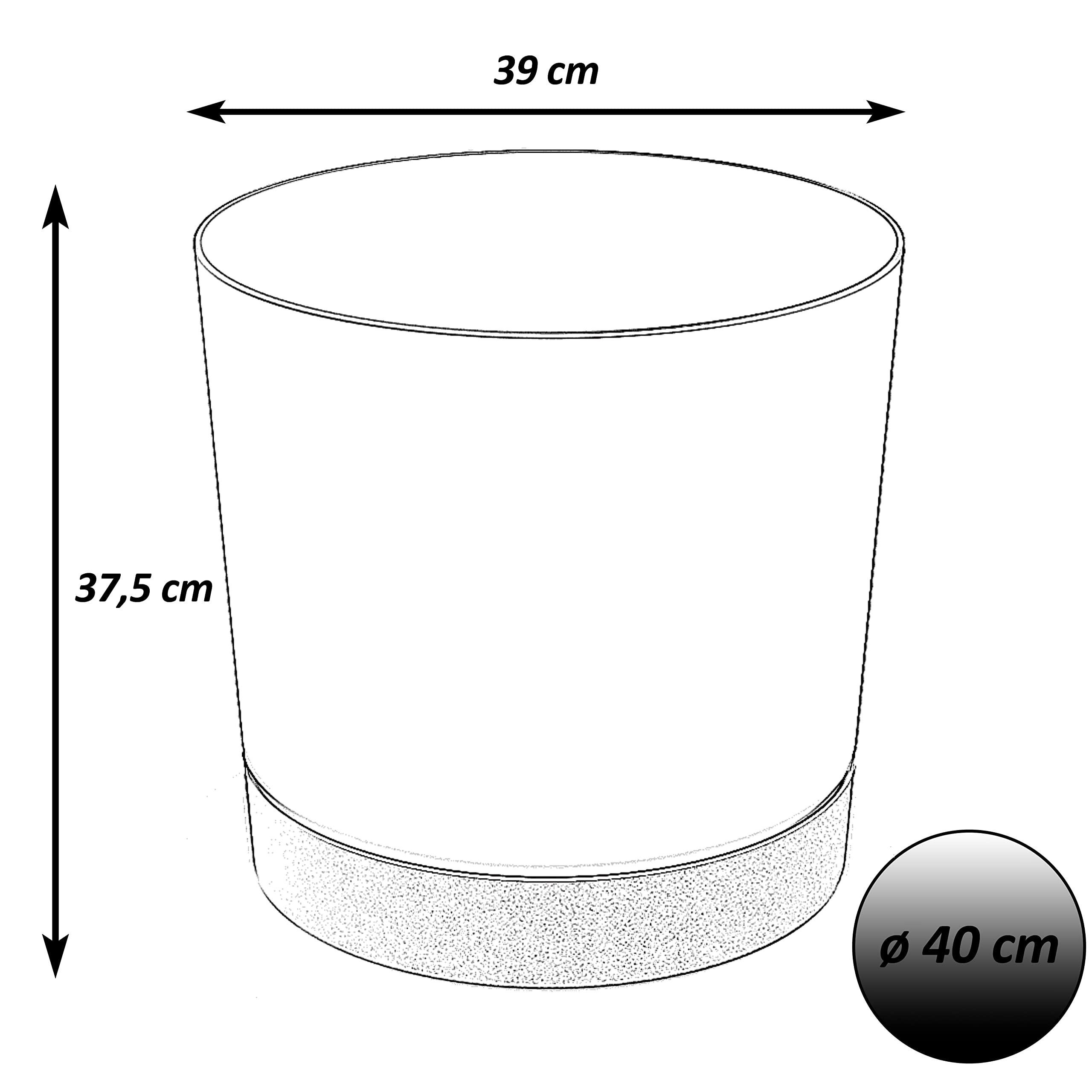 Tymar Pot de Fleur avec Soucoupe, Lot de 2 Pots de Plantes décoratifs en Plastique, Forme Ronde Moderne pour l'intérieur (ø 40 cm, (2pack) LI Vert)