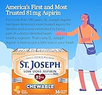 Vista 5 de St. Joseph Aspirina masticable naranja de 81 mg, 36 tabletas (paquete de 3)