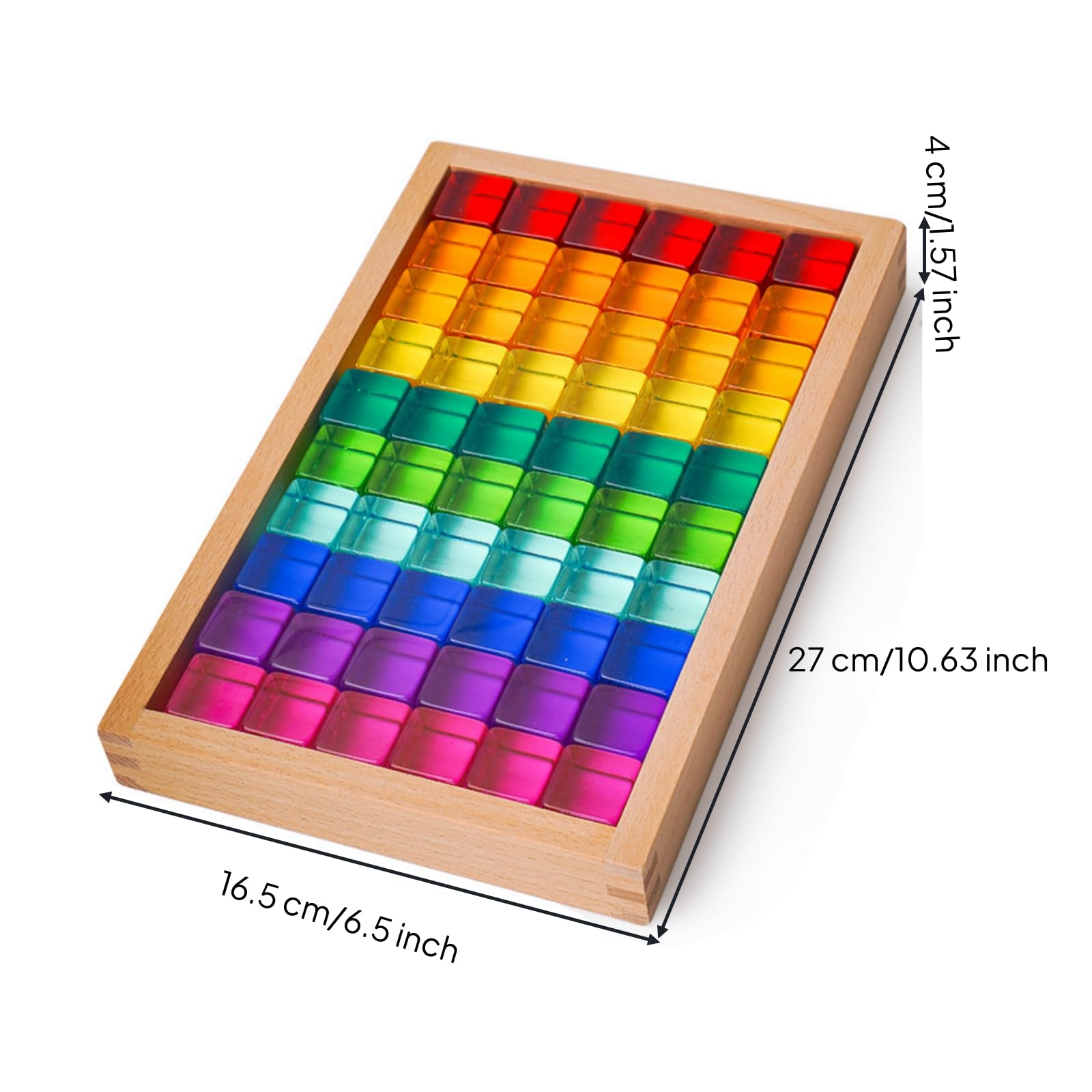 Acrilici con Vassoio Trasparente Mosaico di Blocchi Colorati Educativo Gioco di Costruzioni in Legno per Bambini, Educatori,