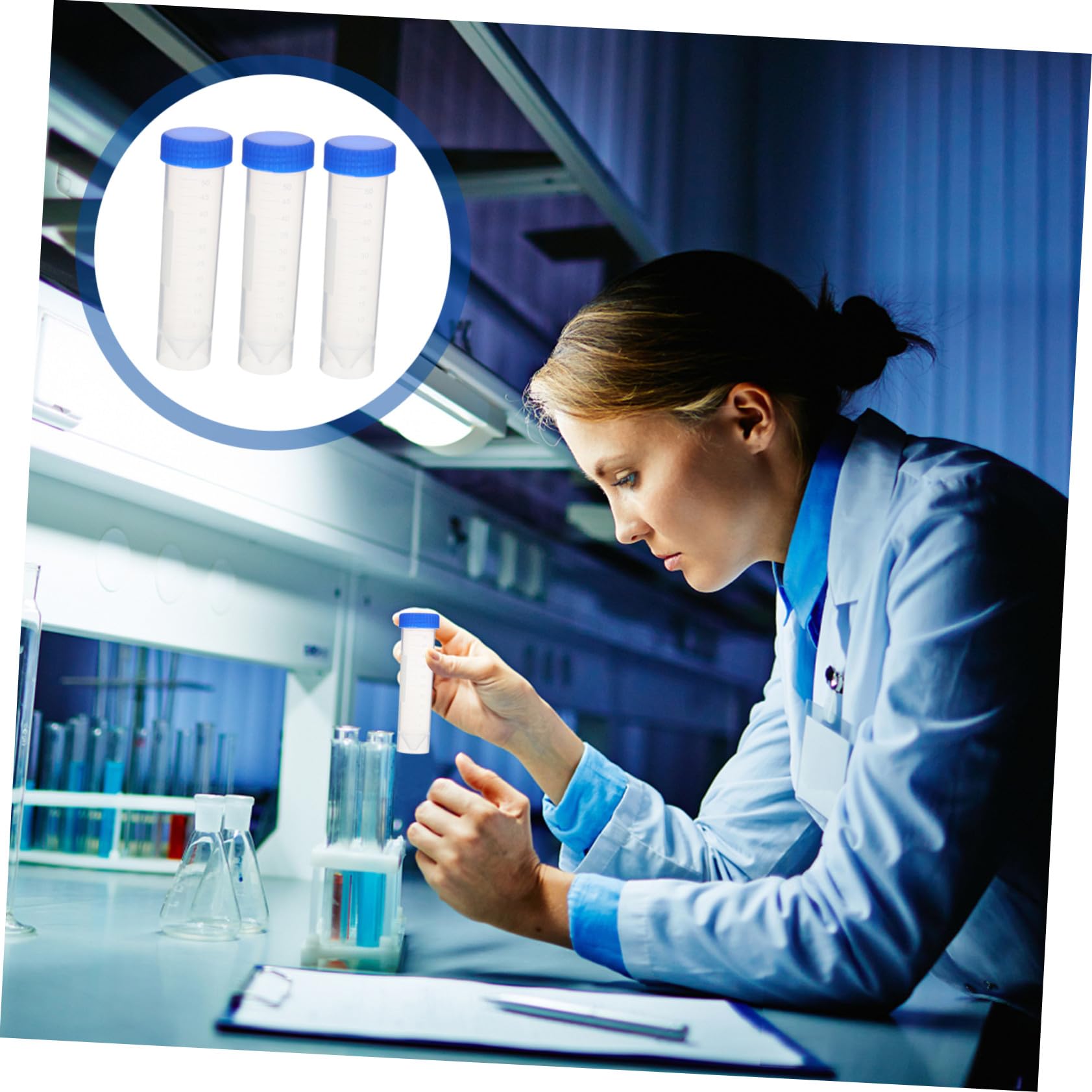 POPETPOP Tubes à Centrifuger Plastique 50ml Autoportants Échelle Claire et Mesure Précise pour Tests de Laboratoire 50 Pièces en Plastique Solide Couleur Aléatoire