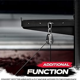 Yes4All Premium Barbell Safety Catches/Spotter Arms 2x2 - Adjustable Height Heavy-Duty Safety Spotter Arms with 1000lb Weight Capacity, Convertibility to Fly Machine & UHMW for Barbell Protection