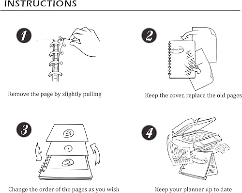 Miniatura 8 de 2024 Monthly Planner Calendar Refills for 7-Disc Mini Happy Planners, and NOTIQ Mini Capsule (S6) (4.5 x 7 inches) (Flora)