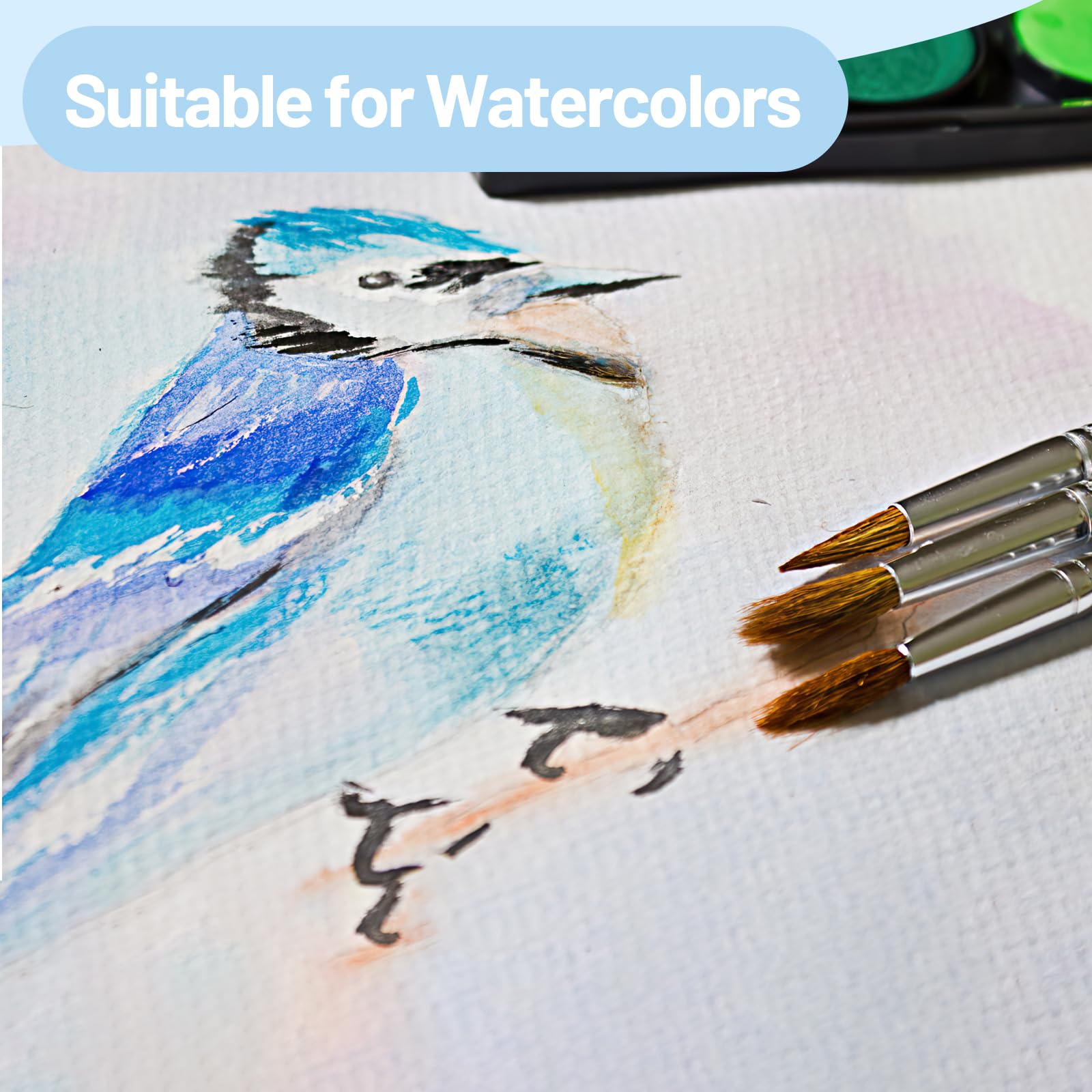 50 Blätter Aquarellpapier 300g/m² Baumwollmischung - Profi Aquarellblock Für Künstler & Hobby Maler