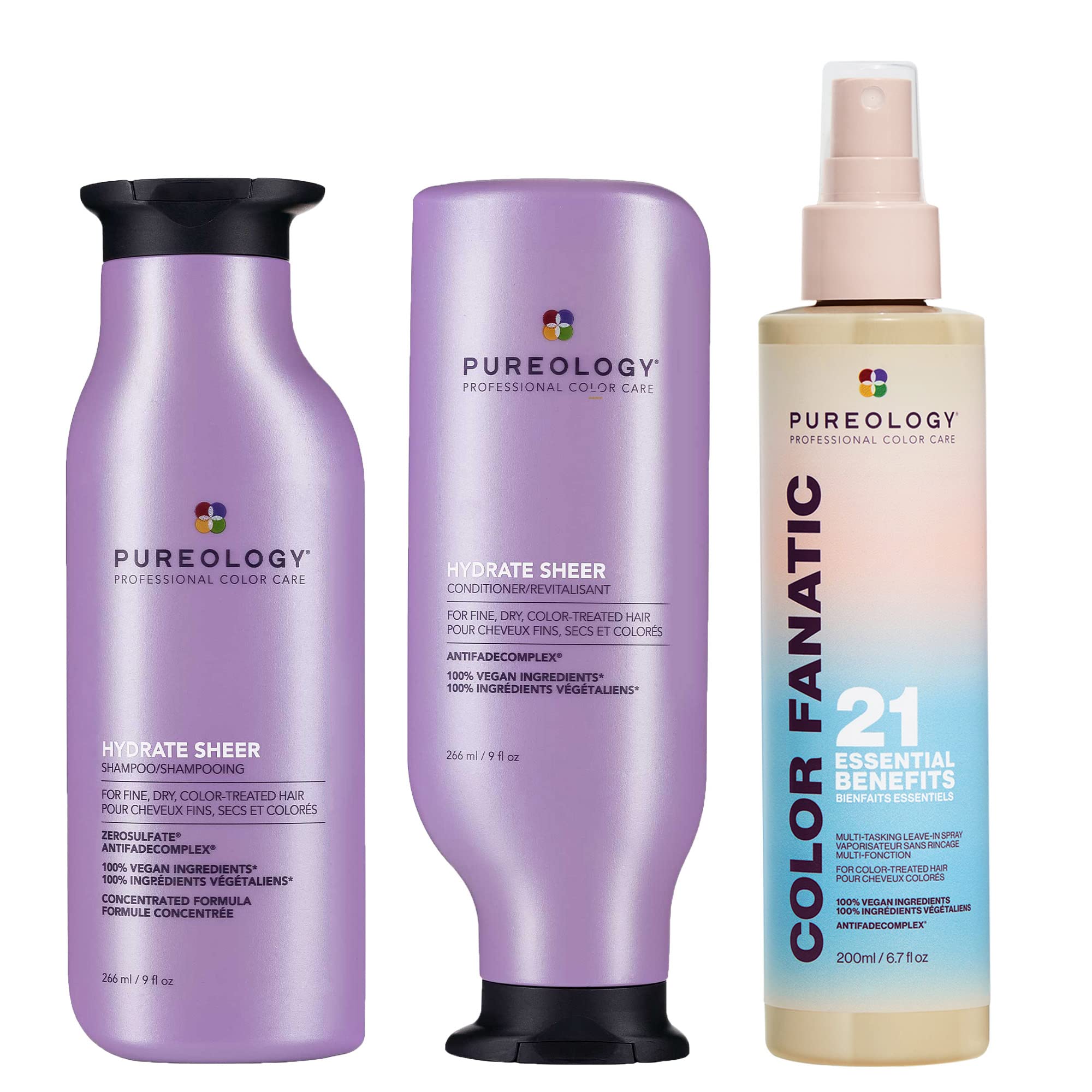 Hydrate Sheer Shampoo, Conditioner & Color Fanatic Multi-Tasking Leave-In Spray