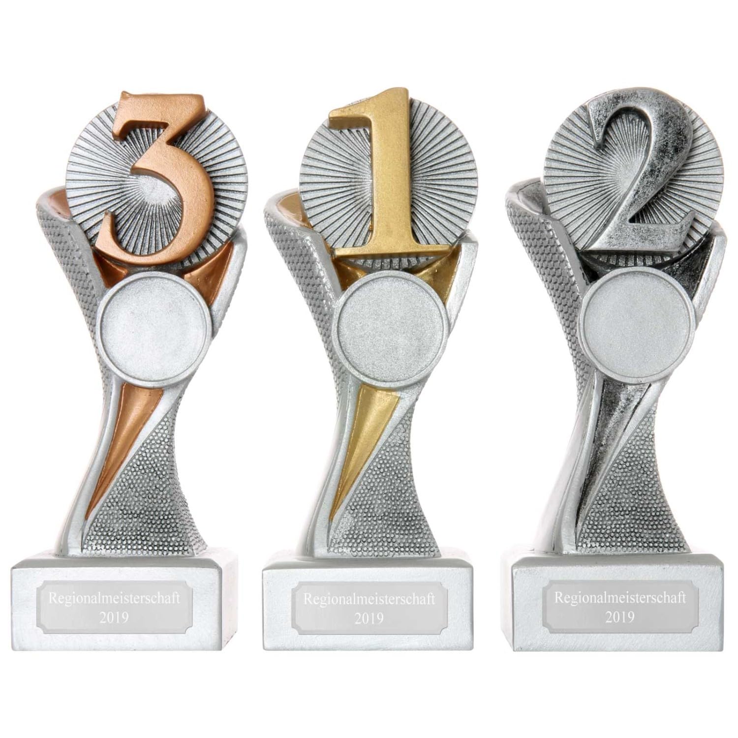 3 X 3er Serie Ständerpokale Pokale 23,5 - 26,5 Cm Inkl. Gravur Und