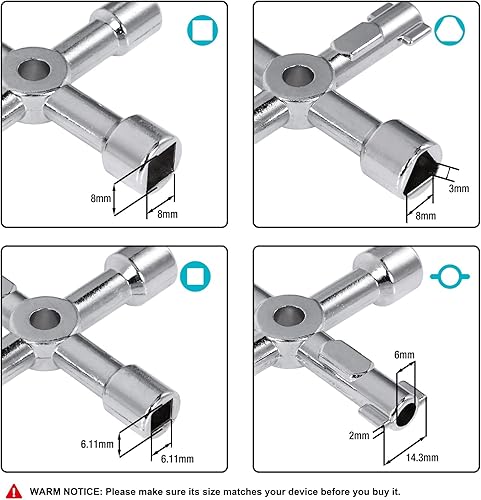 Miniatura 2 de DURATECH Llave de utilidades de 4 vías, llave de agua multifuncional, paquete de 1, para válvula, grifo y grifos