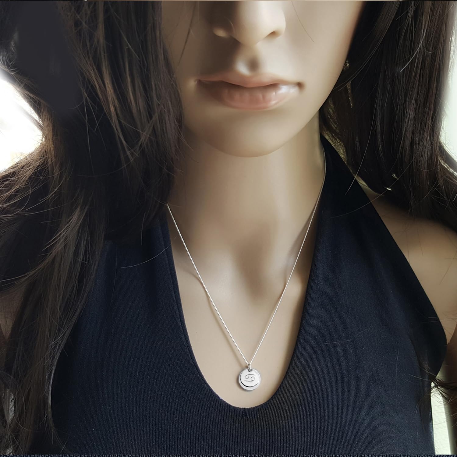Personalisierte Sternzeichen Kette, Doppelanhänger, 925 Silber,