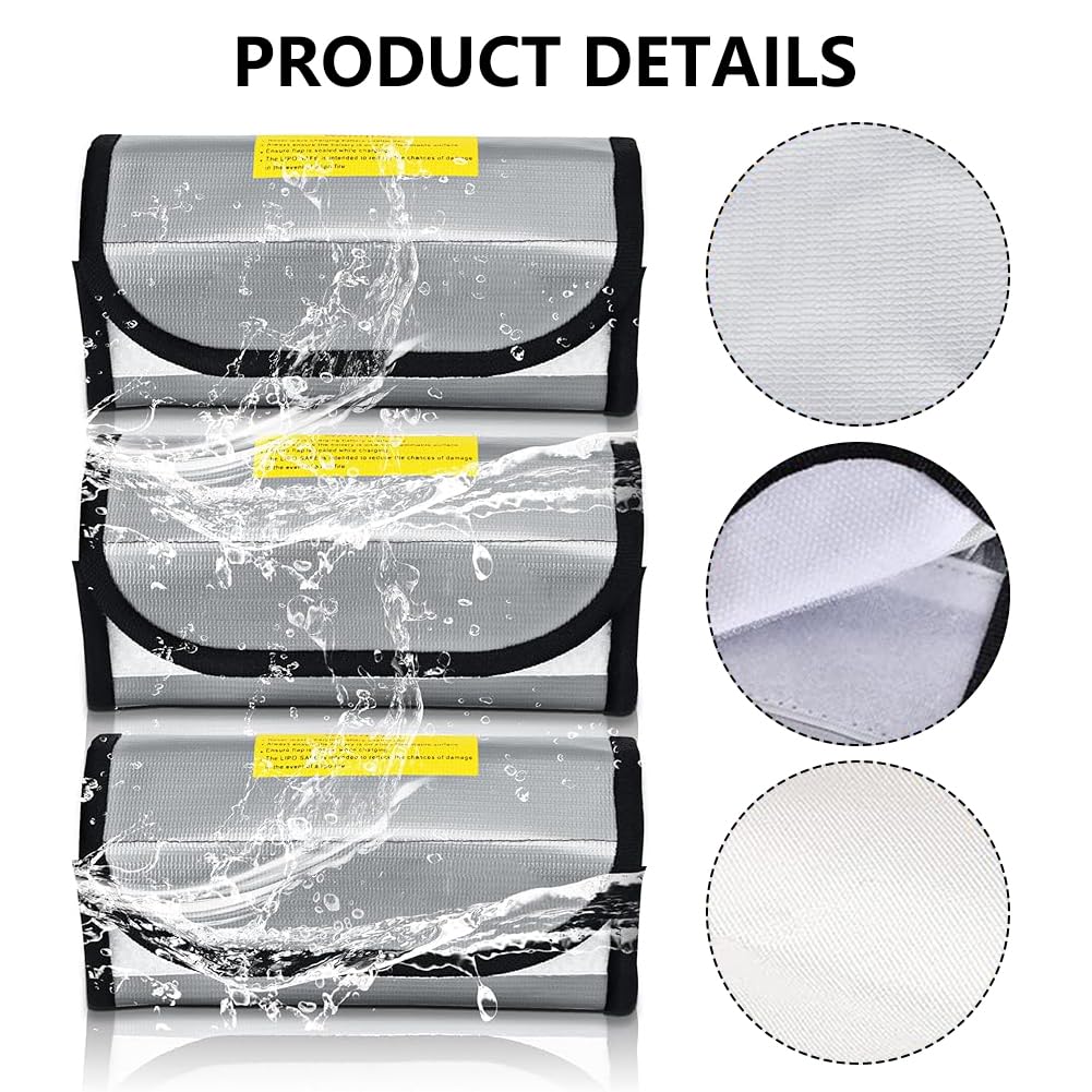 Lipo Safe Bag,Lipo Batteria Batteria Borsa,Antifuoco Antiesplosione Batteria Protezione Borsa,Lipo Batteria Safe Bag per Charge e Caricare