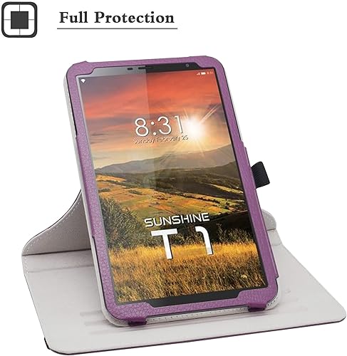 Miniatura 10 de Bige Funda giratoria Sunshine T1 Elite, soporte giratorio de 360 grados con bonito patrón para tableta Sunshine T1 Elite, tableta Foxx T8, Scepter
