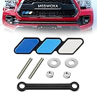 Vista 9 de Emblema de rejilla frontal tricolor, calcomanías de emblema para camiones, accesorios para automóviles compatibles con Toyota Tacoma 4Runner Tundra
