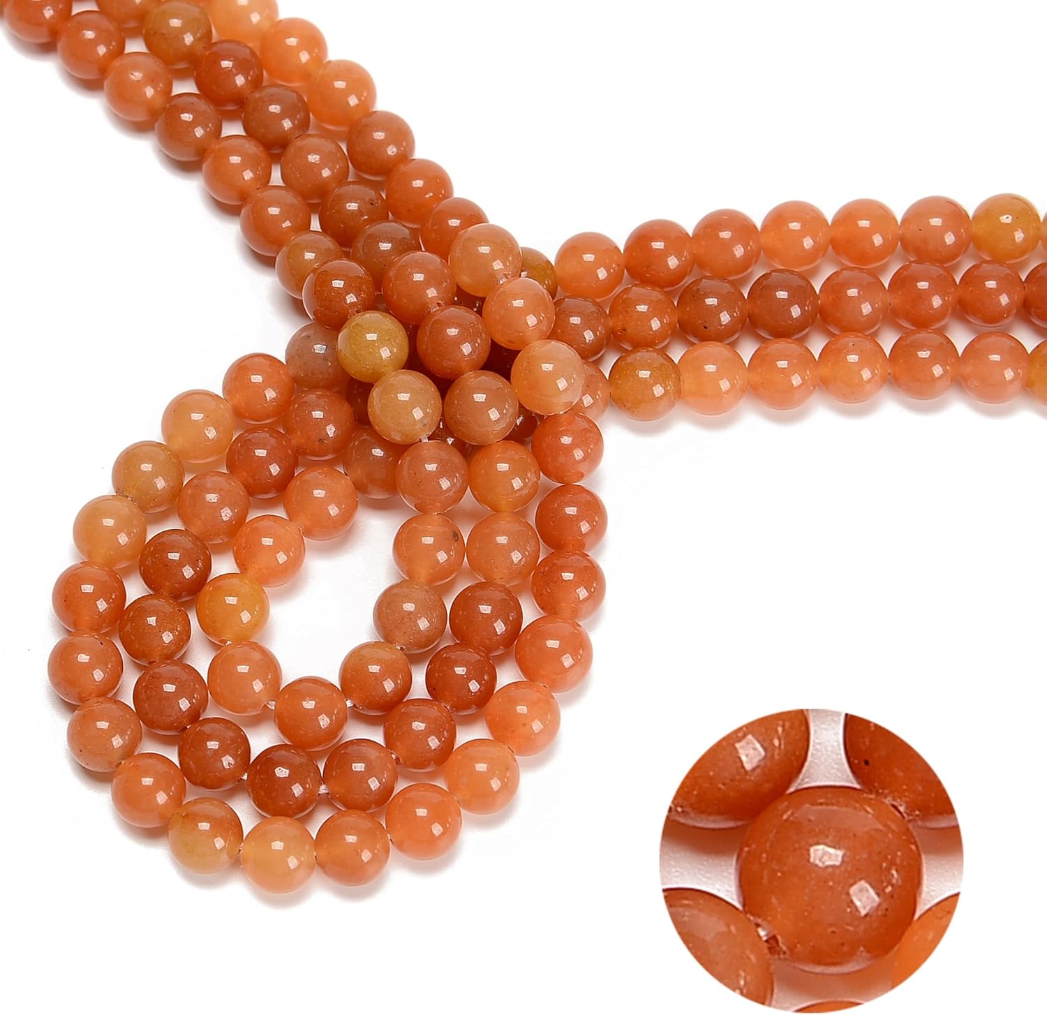 8mm 95pcs Natural Red Aventurine Smooth Round Genuine Real Stone Gemstone DIY Beads for Jewelry Making - Image 3