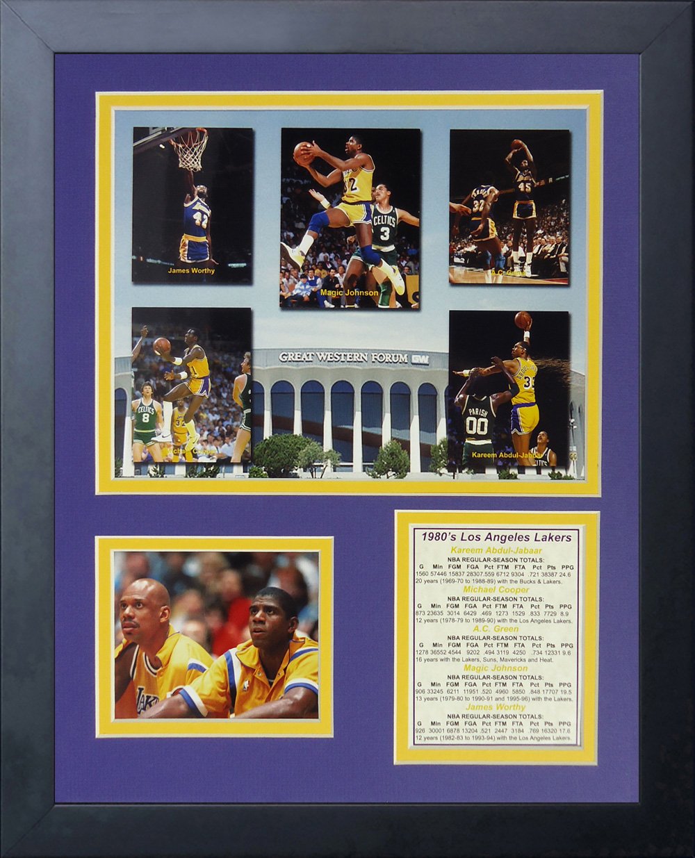 Legends Never Die Los Angeles Lakers 1980's Mosaic Collage Photo Frame, 11" x 14", (12335U)