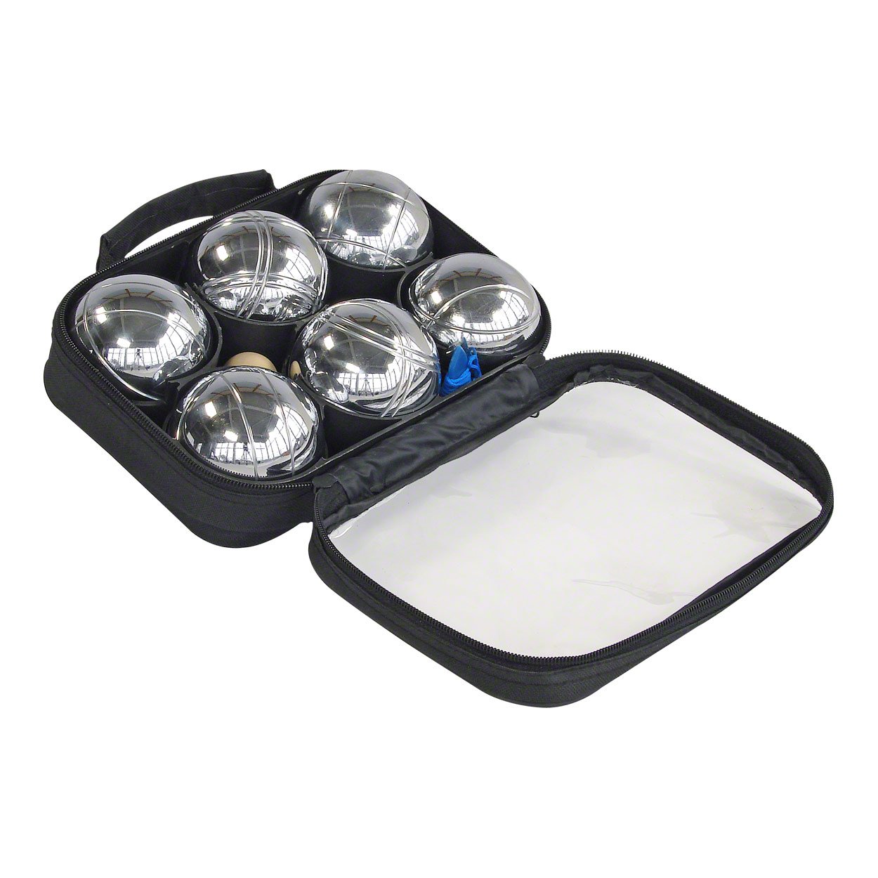 Boule-Set mit Nylontasche, glanzverchromt, 6 Stück