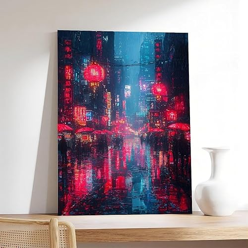 Miniatura 7 de XAHOR Cyberpunk Pixel Art Print  Retro Futuristic Neon City  Vaporwave Digital Wall Decor Art Wall Decoration Poster Family Bar Restaurant Garage