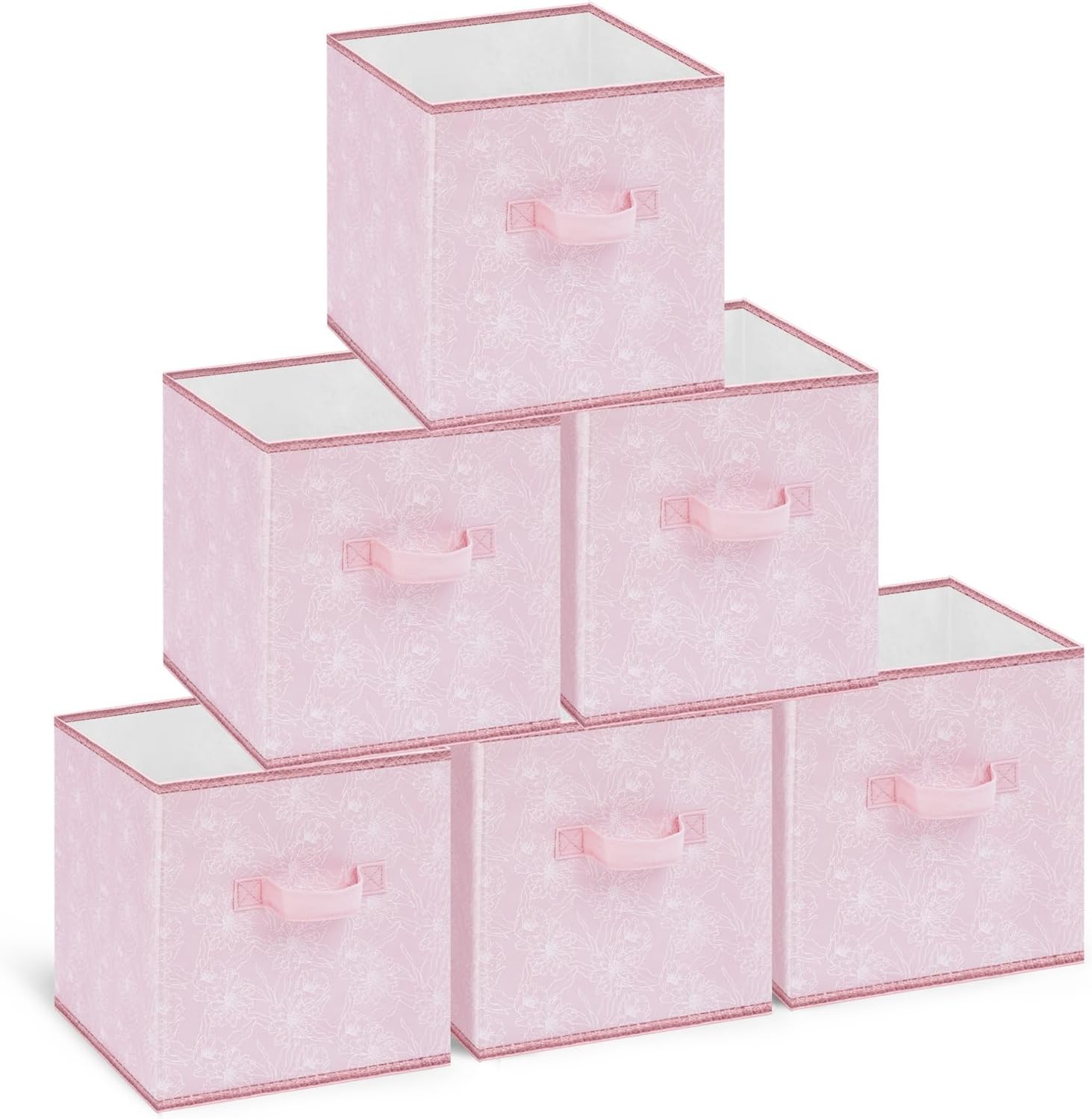 Foldable Fabric Storage Cubes,Cube Organizer Bin Decorative Fabric Storage Cubes