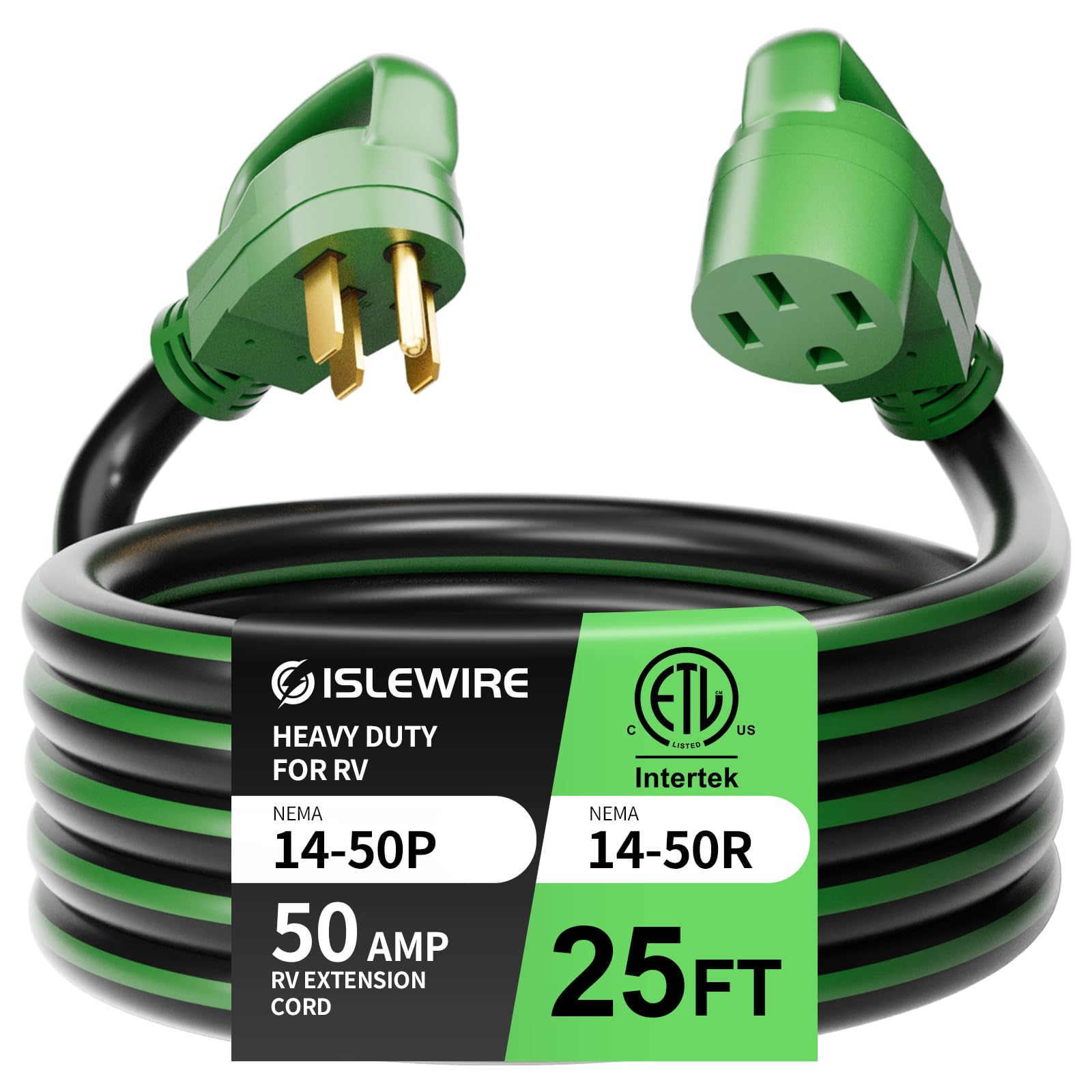 Amazon.com: islewire 25 Feet 50 Amp RV/EV Extension Cord with Grip
