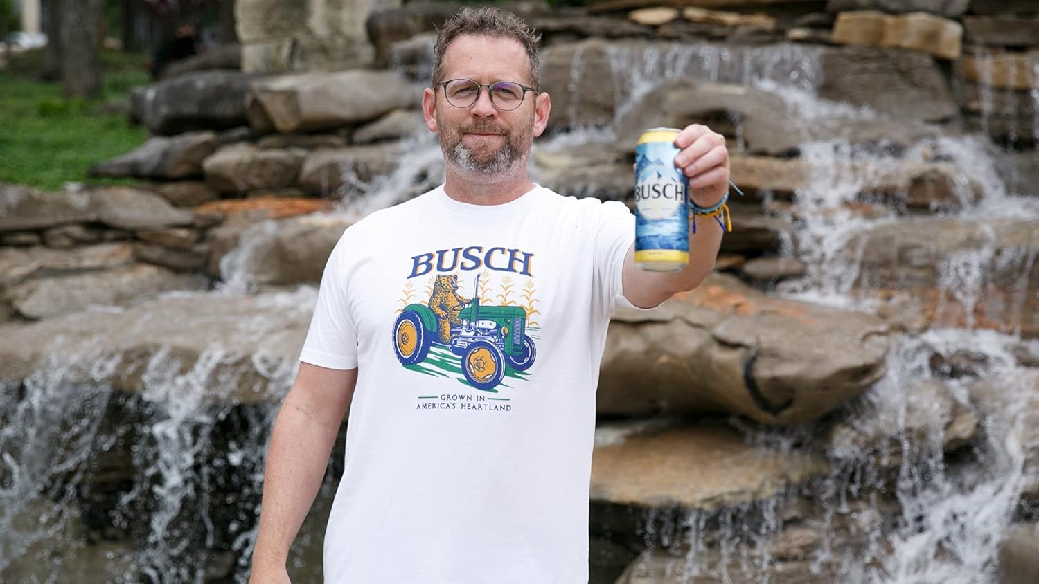 theCHIVE Busch America's Heartland Farming Tractor Beer T-Shirt