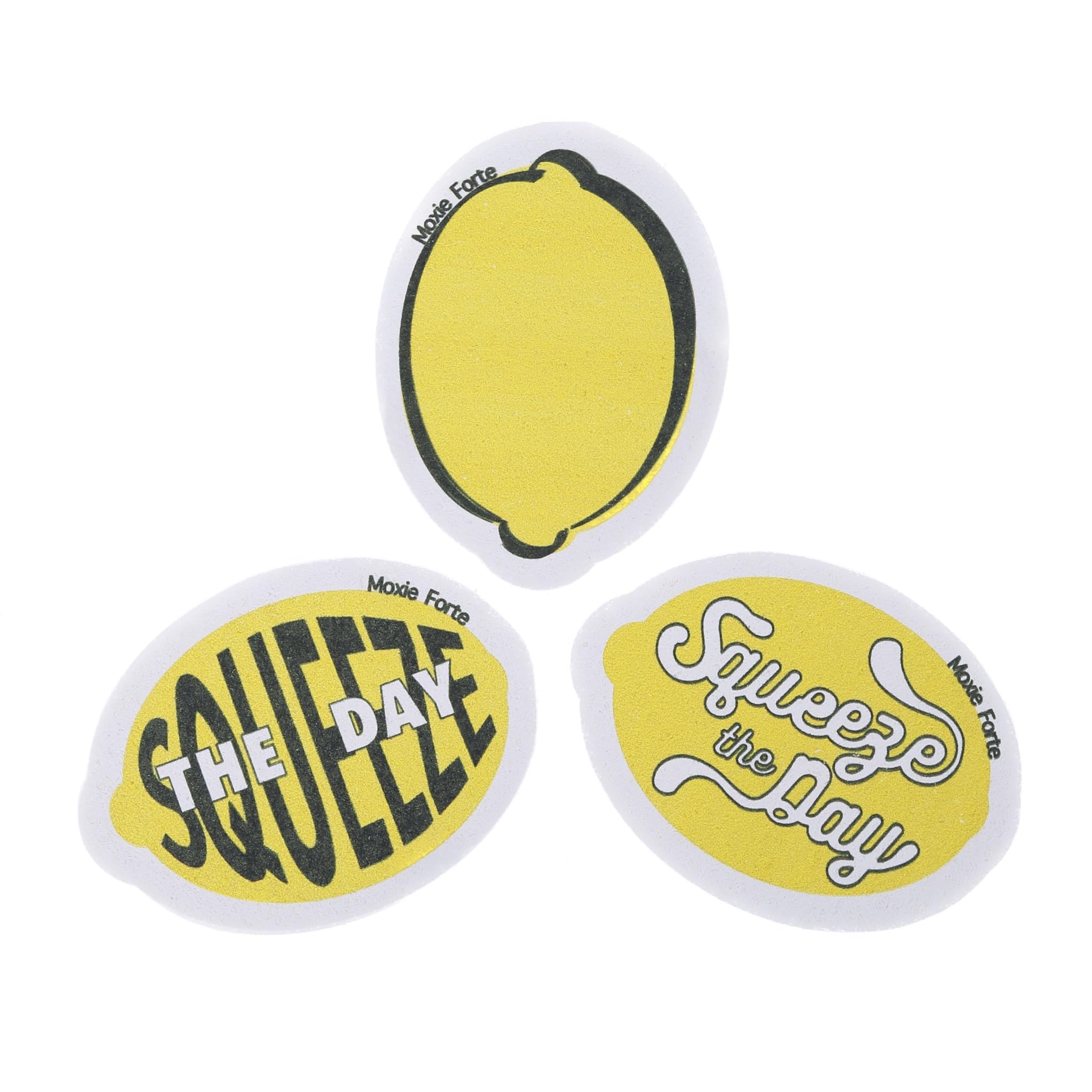 Moxie Forte 3Pack Lemon Dish Sponges | Squeeze The Day Fun Fruit Design | Cute Cellulose Compressed Kitchen Sponges |Natural & Biodegradable | Odor Resistant & None Scratch