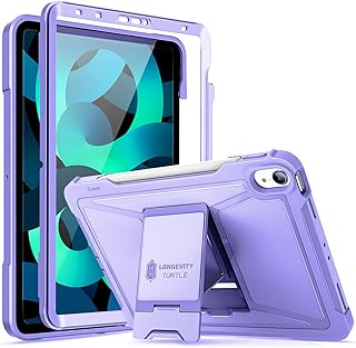 Ztotop Case for iPad Air 5th Generation 2022/iPad Air 4th Generation 2020/iPad Pro 11" 2018,Built-in Screen Protector, Shockproof Cover with Pencil Holder + Kickstand for iPad Air 5/4 10.9 Inch,Purple