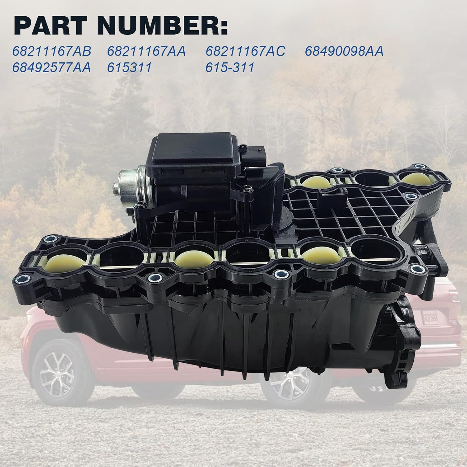 Intake Manifold with Actuator 68211167AA/68492577AA - Compatible with 2014-2021 Jeep Grand Cherokee, 2020-2023 Wrangler/Gladiator & 2014-2018/2020-2023 Ram 1500/1500 Classic 3.0L EcoDiesel Engines
