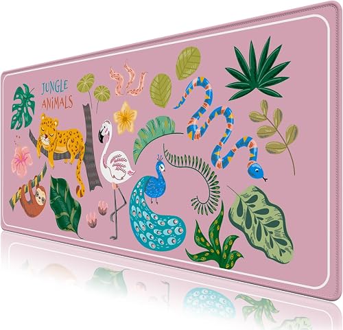 AIMSA Large Pink Mouse Pad for Desk, Computer Desk Mat for Keyboard and Mouse, J