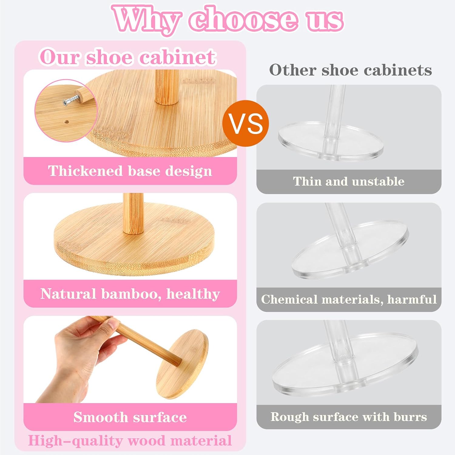 12 Pack Donut Stand Tower, Wooden Display Holder for Bagels, Doughnuts, Desserts - 10.62in Long with Non-Slip Pads & Tool for Party, Wedding, Christmas, Birthday, New Year Celebration