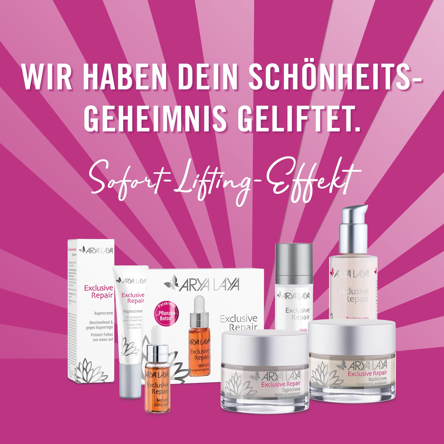 ARYA LAYA Ekskluzywne serum Repair | ujędrniające i wzmacniające serum przeciw starzeniu się | z natychmiastowym efektem już po pierwszym zastosowaniu | w przypadku pogorszenia witalności skóry | 3 x 5 ml