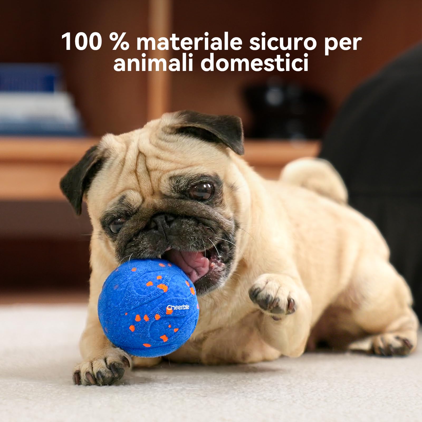Cheerble Wicked Ball AIR Neo, palla autoavvolgente con 3 modalità, giocattolo intelligente interattivo per cani, per saltare, blu