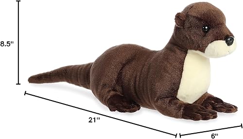 Miniatura 5 de Aurora Adorable animal de peluche Grand Flopsie Sliddy River Otter, facilidad juguetona, compañeros atemporales, color marrón, 16.5 pulgadas