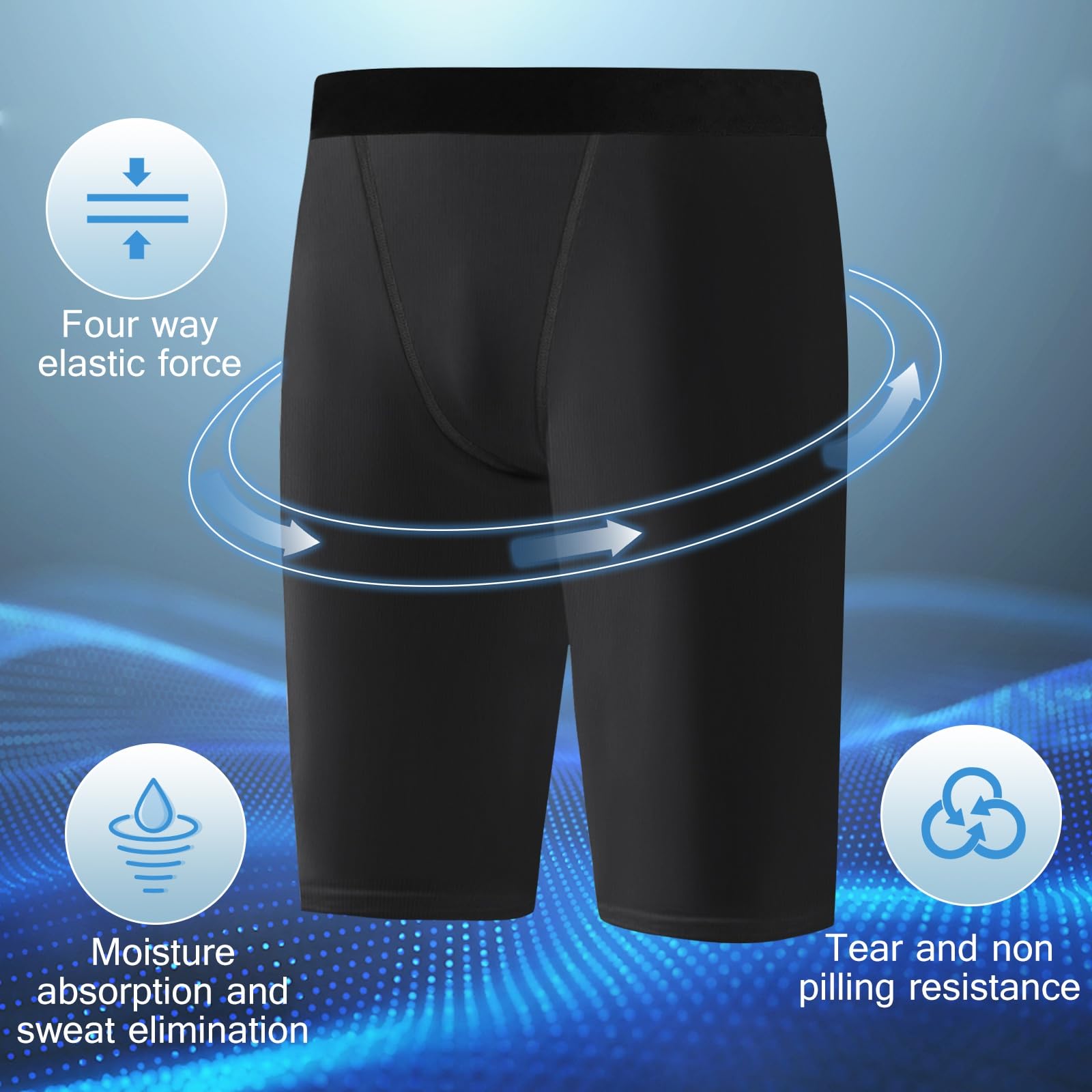 Hotfiary 2 Pack Pantaloncini a Compressione per Ragazzi, Biancheria Intima Atletica da Corsa per Bambini in Spandex, Boxer per Ragazzi Ad Asciugatura Rapida per L'allenamento di Basket 6-14 Anni