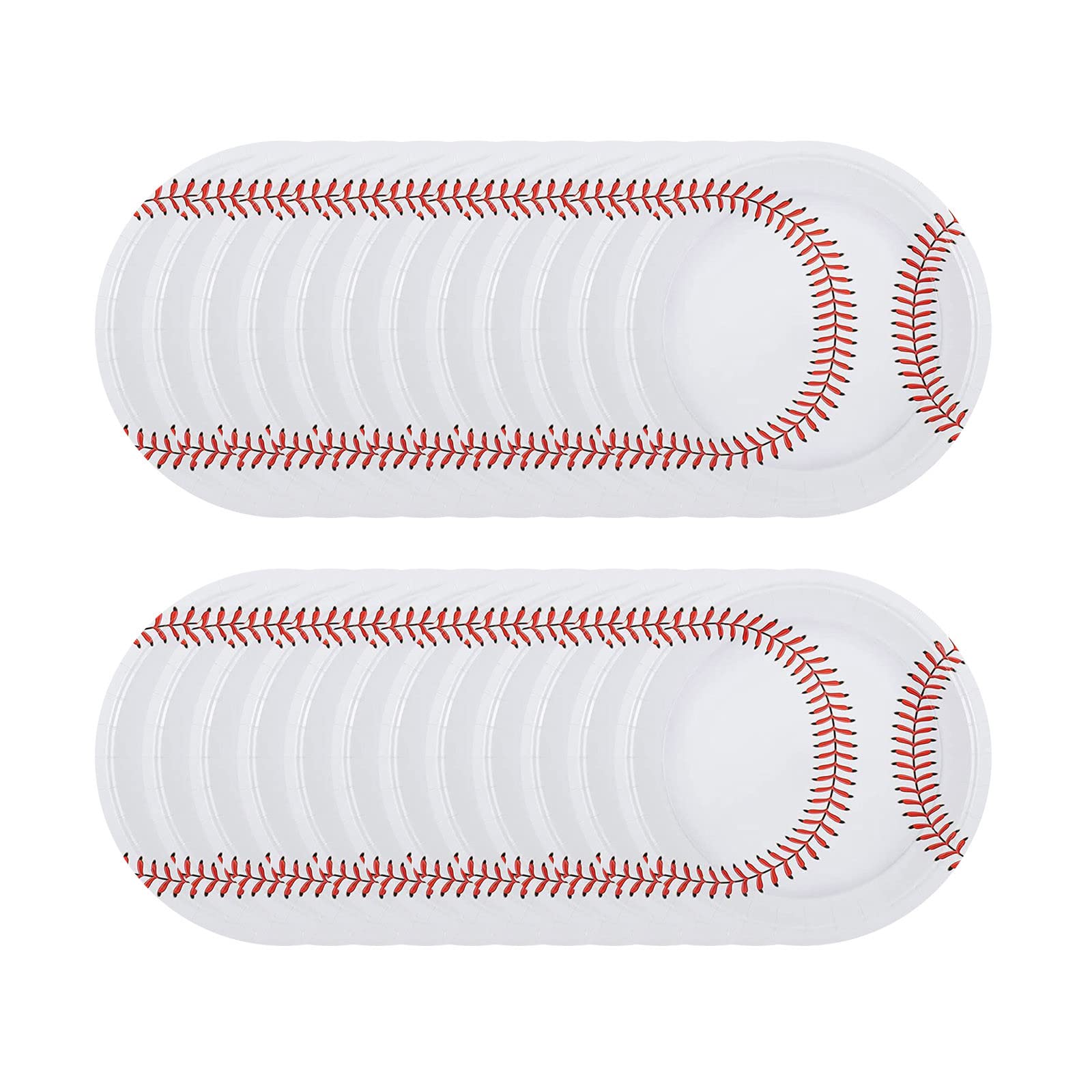 Couvert 24 Paquets Assiettes De Baseball 9 Pouces Et 7 Pouces Rondes Assiettes En Papier Sur Le Thème De Baseball Assiettes À Dîner De Baseball Pour Baseball Fête D'anniversaire Décor (B, One