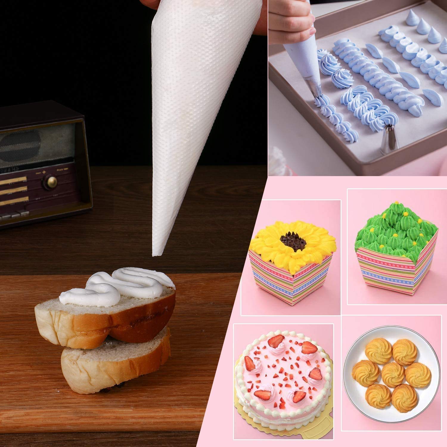 Lot de 50 poches à douille jetables pour glaçage de gâteaux, pâtisserie, outil de décoration de Lot de 50 poches à douille jetables pour glaçage de gâteaux, pâtisserie, outil de décoration de