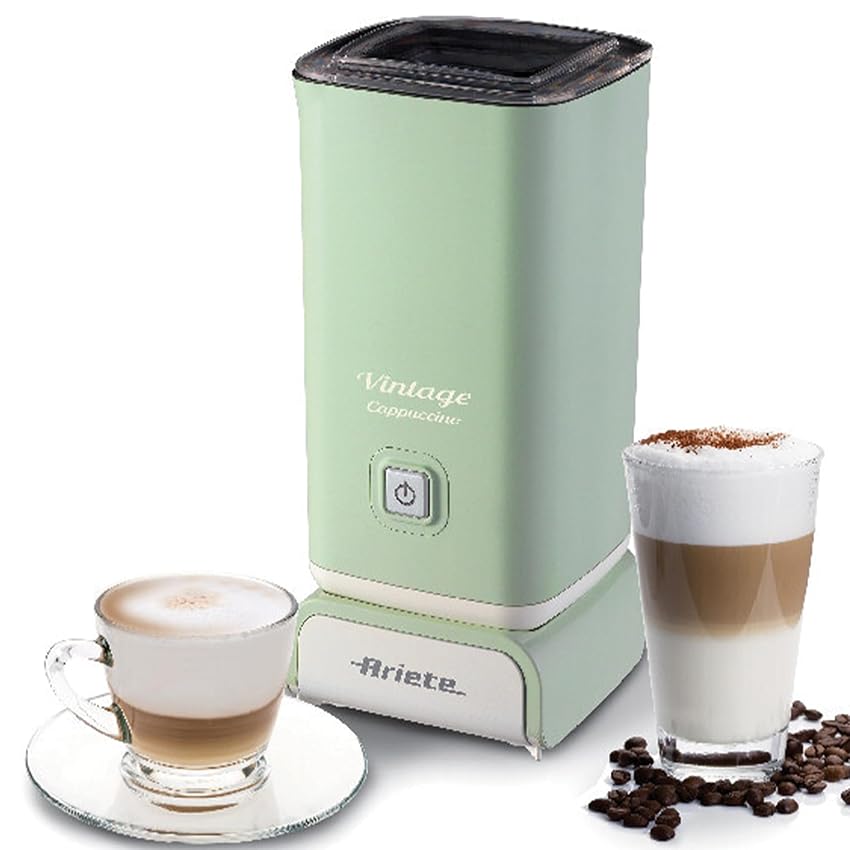 Immagine del prodotto Ariete Cappuccinatore Vintage 2878, Montalatte Elettrico Stile Retrò per Cappuccino e Cioccolata Calda, Montalatte Elettrico Cappuccino in 2 Minuti, Capacità 250ml, Potenza 500 W, Verde