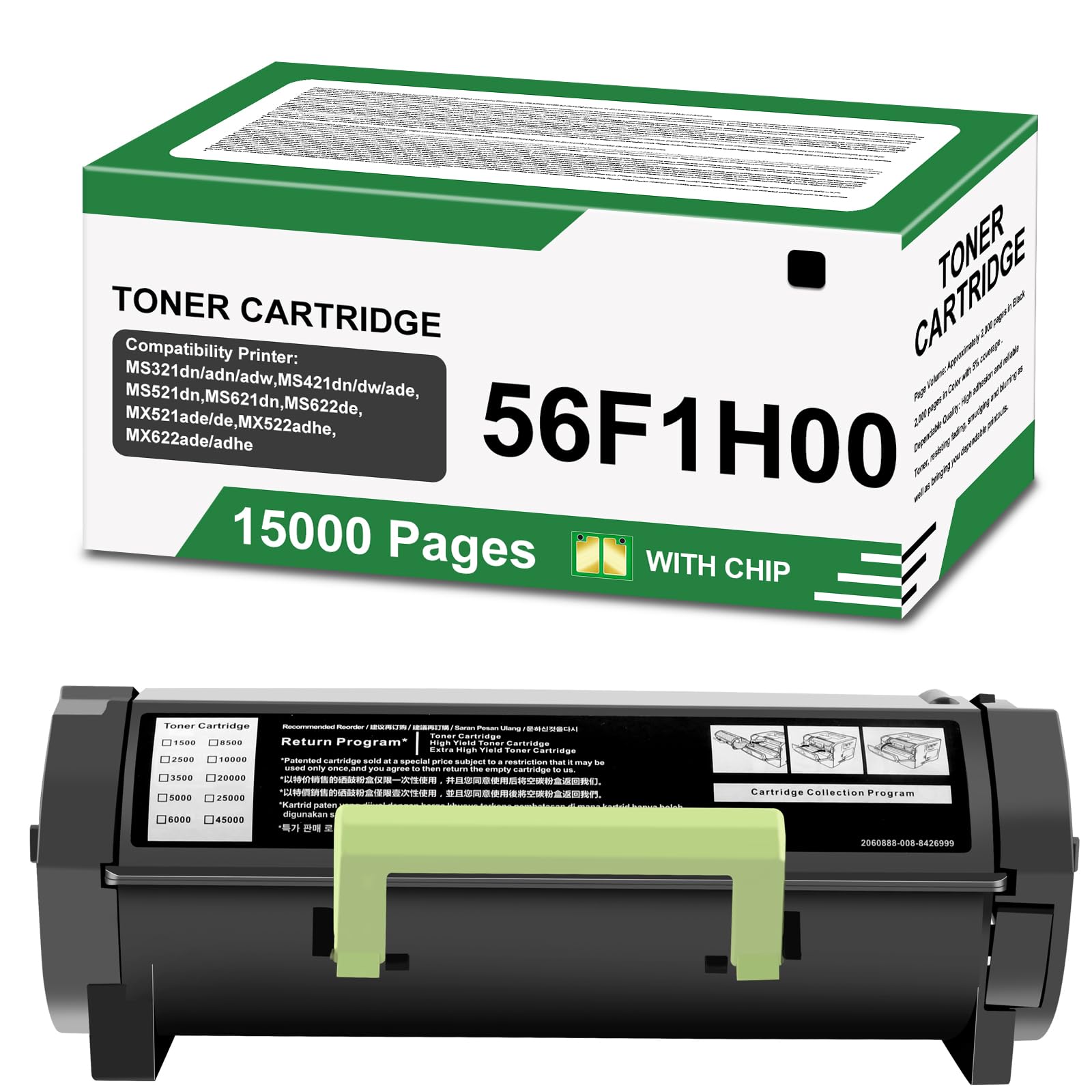 56F1H00 56F1000 Black Toner Cartridge (15000 Pages) Compatible for