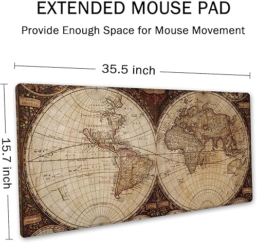 Miniatura 2 de SSOIU ArtSo - Alfombrilla de mouse extendida para juegos XXL, alfombrilla larga para teclado, decoración de escritorio, base de goma antideslizante,