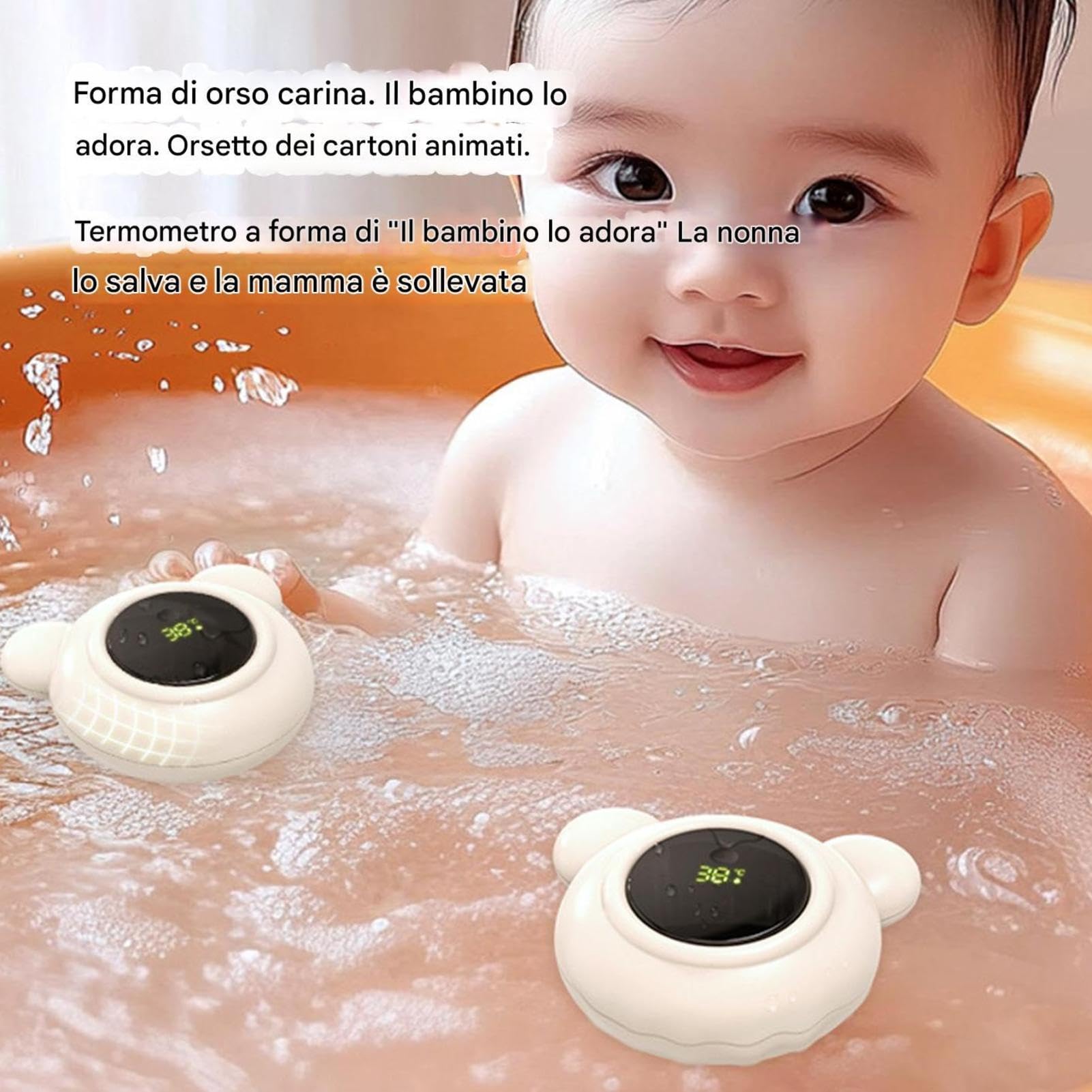 Termometro Digitale Galleggiante Per Il Bagnetto Dei n-eonati - Indicatore Di Temperatura d-ell'acqua Nella Vasca, Display LED Impermeabile, Accessorio Essenziale n-eonati, Per Il Bagnetto Sicuro