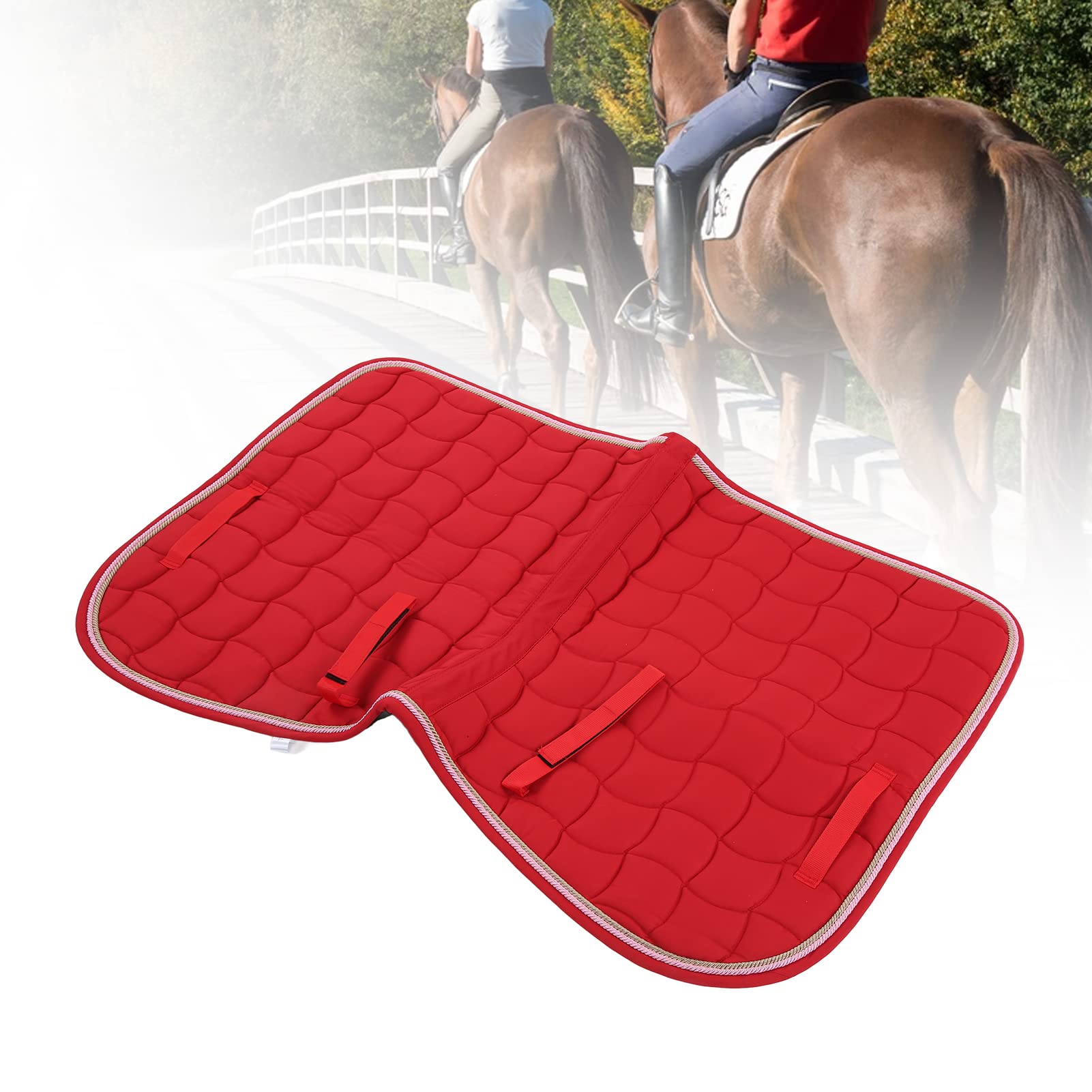 Airshi Mantilla Multiusos, Mantilla de Cuerda Doble para Caballos (Rojo)