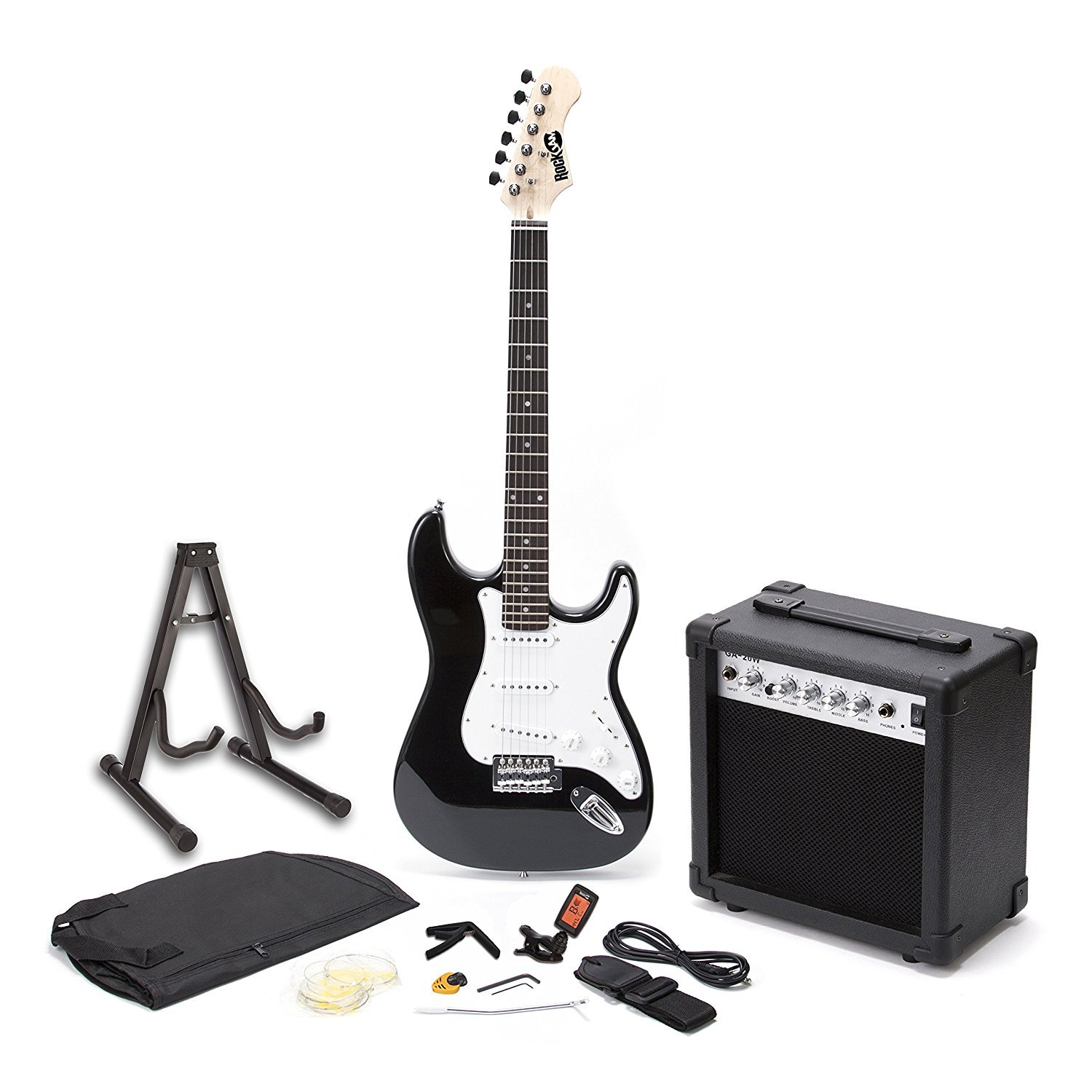 Buy RockJam RJ20WAR2 Full Size Electric Guitar Superkit Black & First