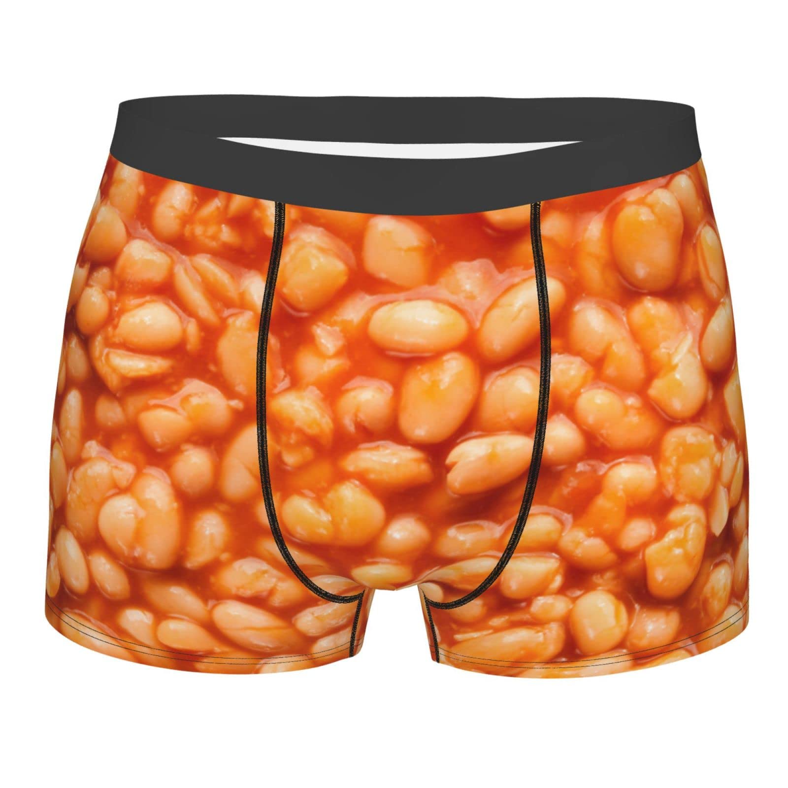 AOOEDM Baked Beans Background Men's Breathable Boxer Briefs Soft Stretch Underwear Trunks Pouch for Men Boys