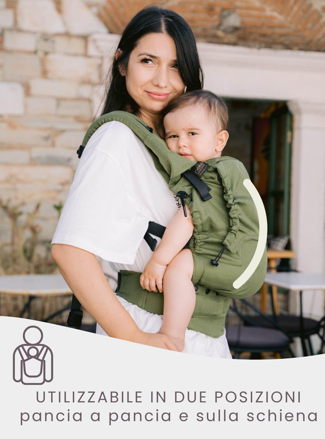 NEKO Switch Baby Marsupio Ergonomico Neonato da 0-24 Mesi | Tessuto Premium a Trama Diagonale, Marsupio Certificato IHDI