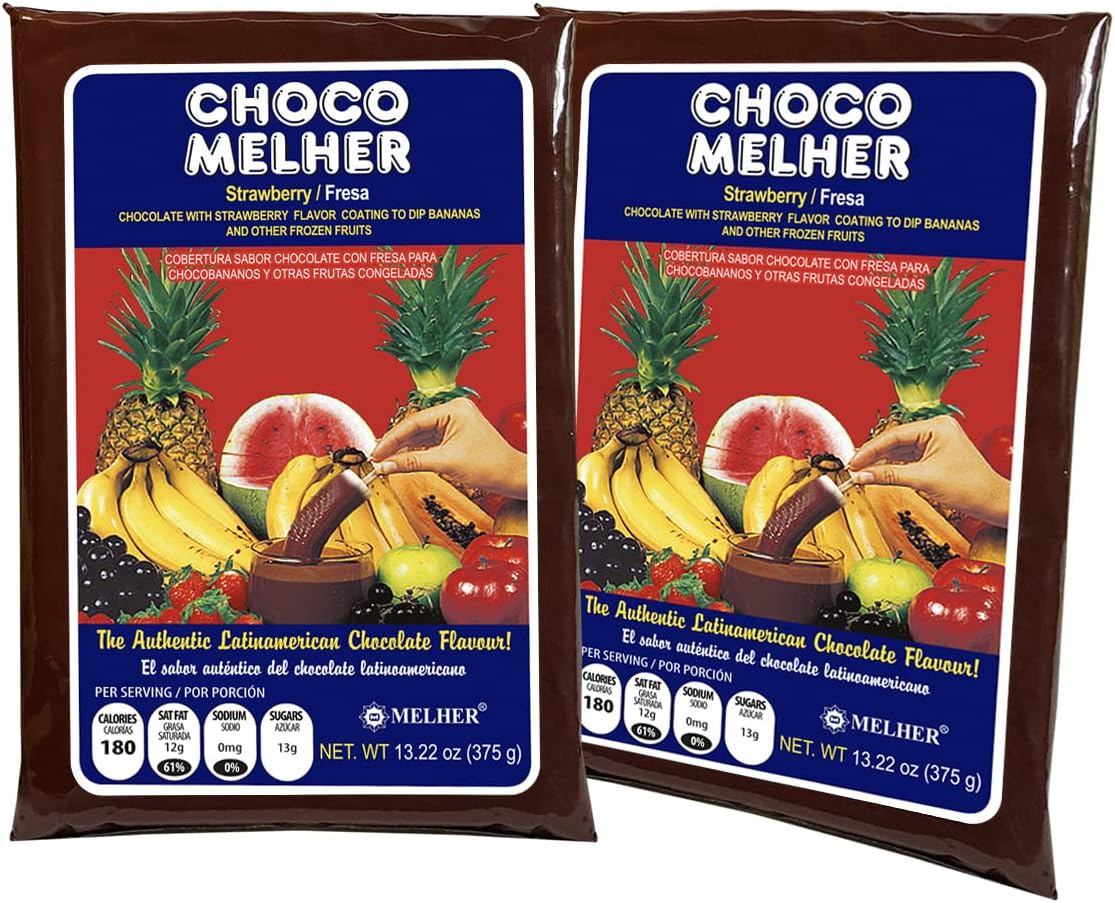 Strawberry Flavor - 2Pack - Milk Chocolate with Strawberry Flavor Coating for Frozen Bananas and Other Fruits - Best to Make Crunchy Chocobananos - 13.22 Oz. Bags